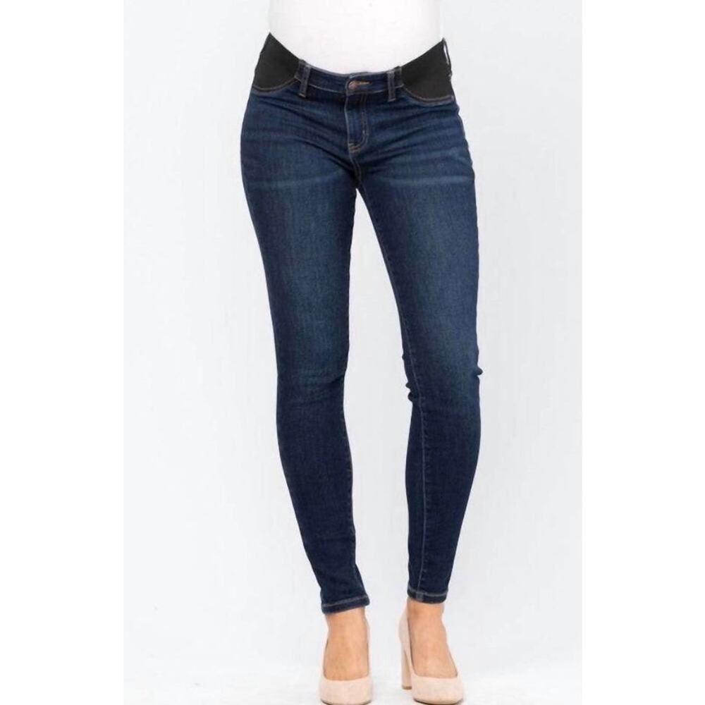 New Judy Blue Los Angeles Maternity Skinny Fit Jeans Dark Wash Mid Rise 13 31